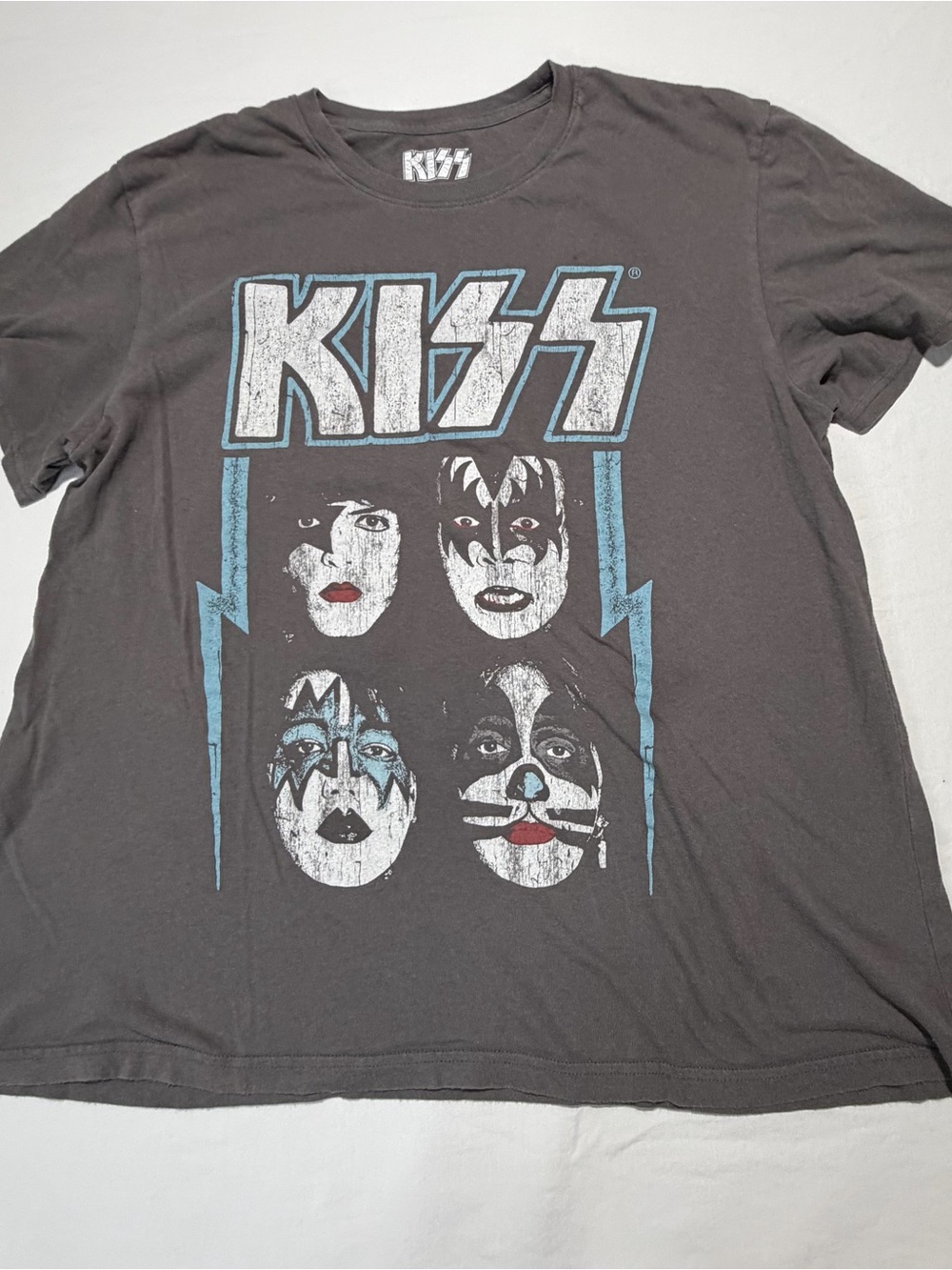 KISS Graphic Tee in Charcoal - Band Logo Print